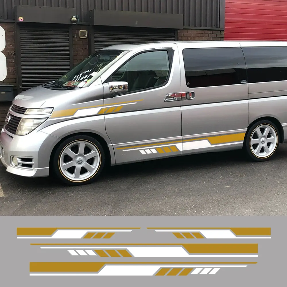 Car Door Side Stickers For Nissan Elgrand E50 E51 E52 2.5 3.5 Parts Camper Van Graphics Auto Tuning Accessories Vinyl Decals