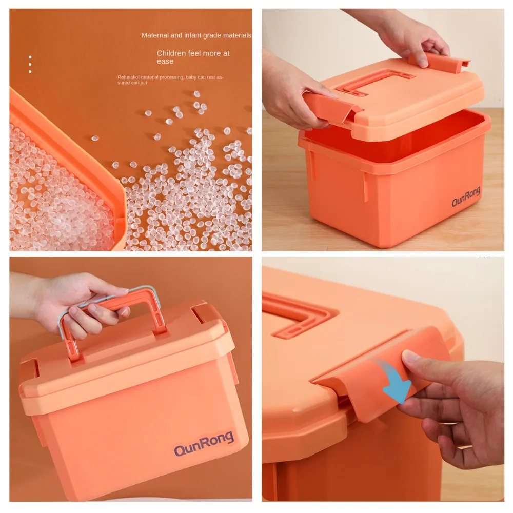 Large Capacity Toy Storage Box Dustproof Multi Purpose Household Organizing Box Portable Maternal and Child Grade Material