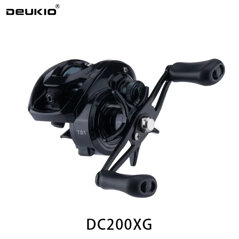 DEUKIO Baitcasting Fishing Reel DC Smart Control Long Cast Brass Gears 7.0:1 5+1BB Max Drag 8kg for Saltwater Freshwater