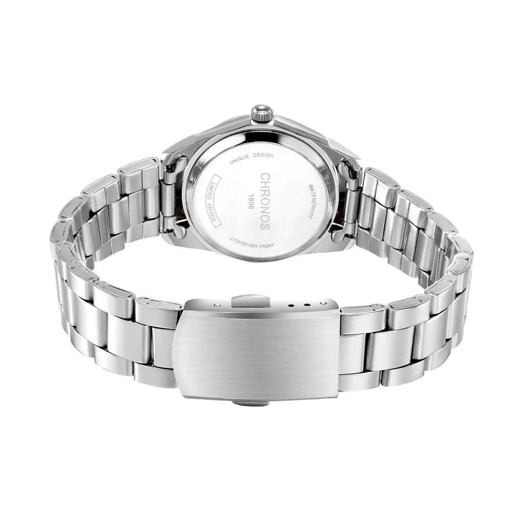 Chronos elegante relógio feminino de luxo marca moda relógio pulso quartzo movimento aço inoxidável presente para namorada feminina