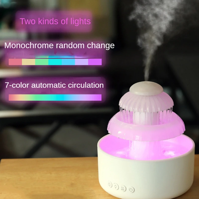 Rain Cloud Humidifier With Color LED Night Light For Bedroom, Office For Drying Prevention Sleep Improvement