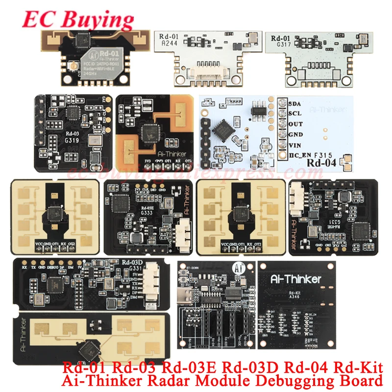 1-5 pezzi Rd-03 Rd-03D Rd-03E Rd-04 01 Kit 24G 10G Sensore radar Movimento del corpo umano Posizionamento di precisione Riconoscimento dei gesti