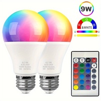 16 Colors RGB Bulb LED Multicolor Bulb E27 220V Household Lighting Dimmable 24 Key Remote Control Smart Lamp Atmosphere Light