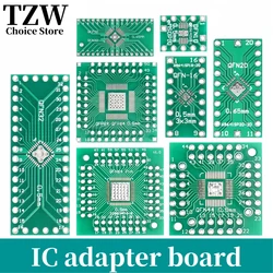 PCBアダプターテストボード,qfn〜0.5mm, 0.65mm, 0.8mm,qfn10,qfn16,qfn20,qfn32,qfn44,qfn56,qfn64,10個