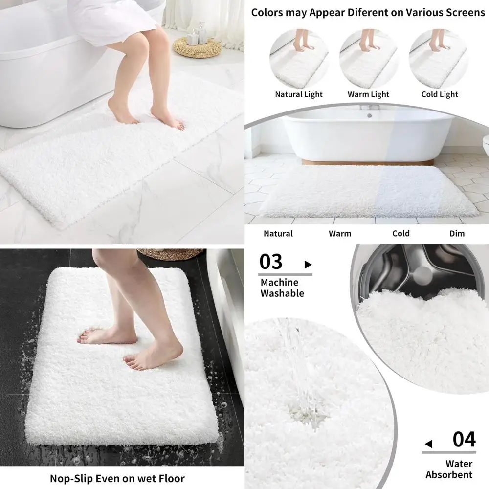 

Роскошный пушистый коврик для ванной, 24x59, нескользящий, моющийся, впитывающий, для ванной комнаты и душа