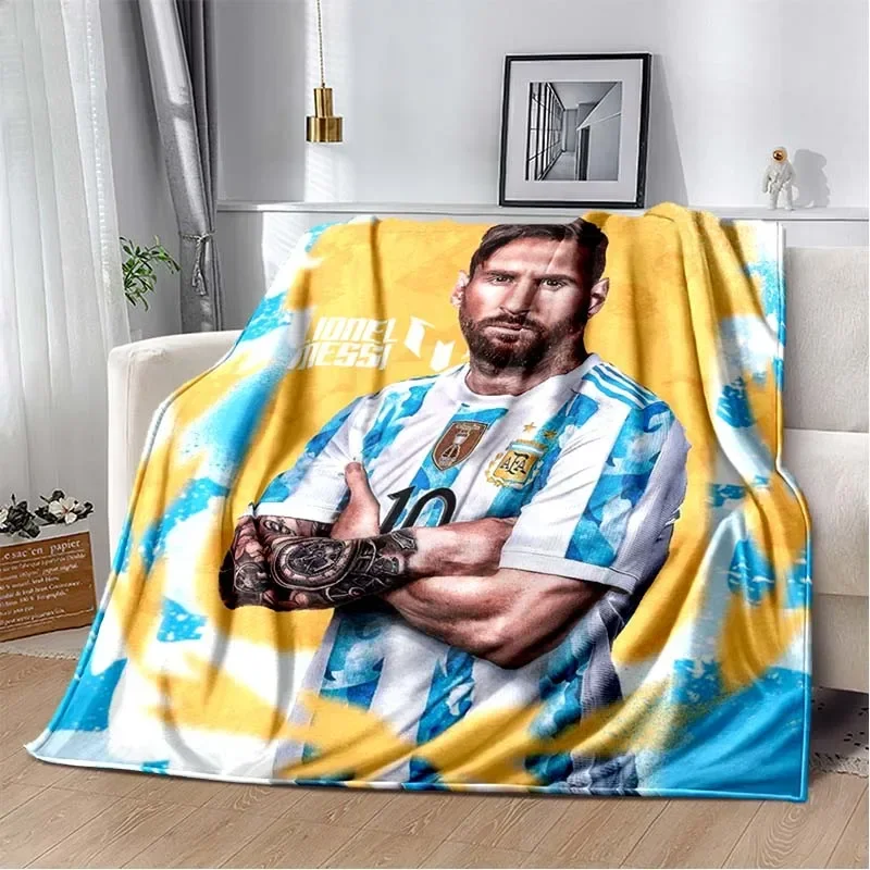 Football superstar L-Leo-Messi-i flannel adult and children\'s blanket sofa bed decoration blanket portable blanket gift