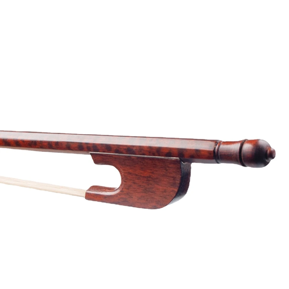 Mugig Advanced 4/4 Cello Bow Baroque Style Snakewood Round Stick Mongolian White Horsehair