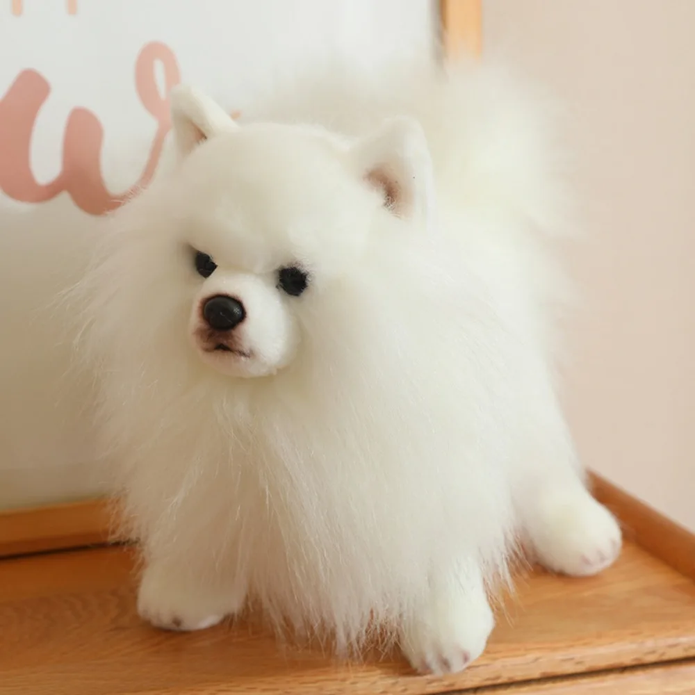 Standing Pomeranian Plush Toy Real Life Stuffed Animals Simulation Pomeranian Dog Fluffy Pet Doll Stuffed Puppy Doll