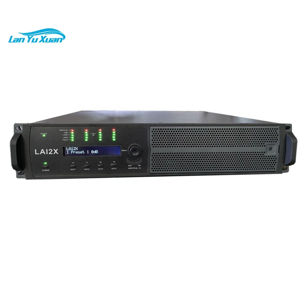 

High End Quality LA12X DSP Power Amplifier 4*2200w Class D La12x Sound Amplifier Work with Computer