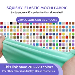 Kolor 201 ~ 229 Stretch Mochi gładka tkanina Minky Hopen 95% poliester 5% Spandex rozciągnij 4 boczne pluszowa tkanina do Diy do szycia zabawki