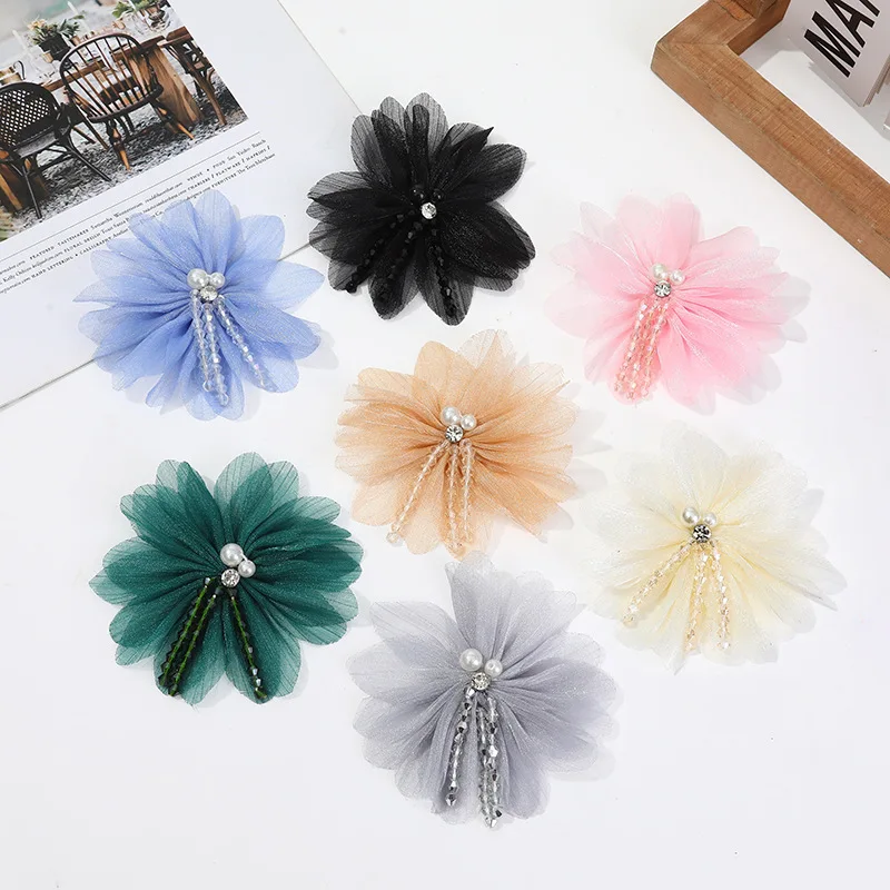 

New Fashion Flower Brooch for Women Pearl Beaded Applique Fabric Corsage Clothing Accessories Wedding Party Jewelry Gifts