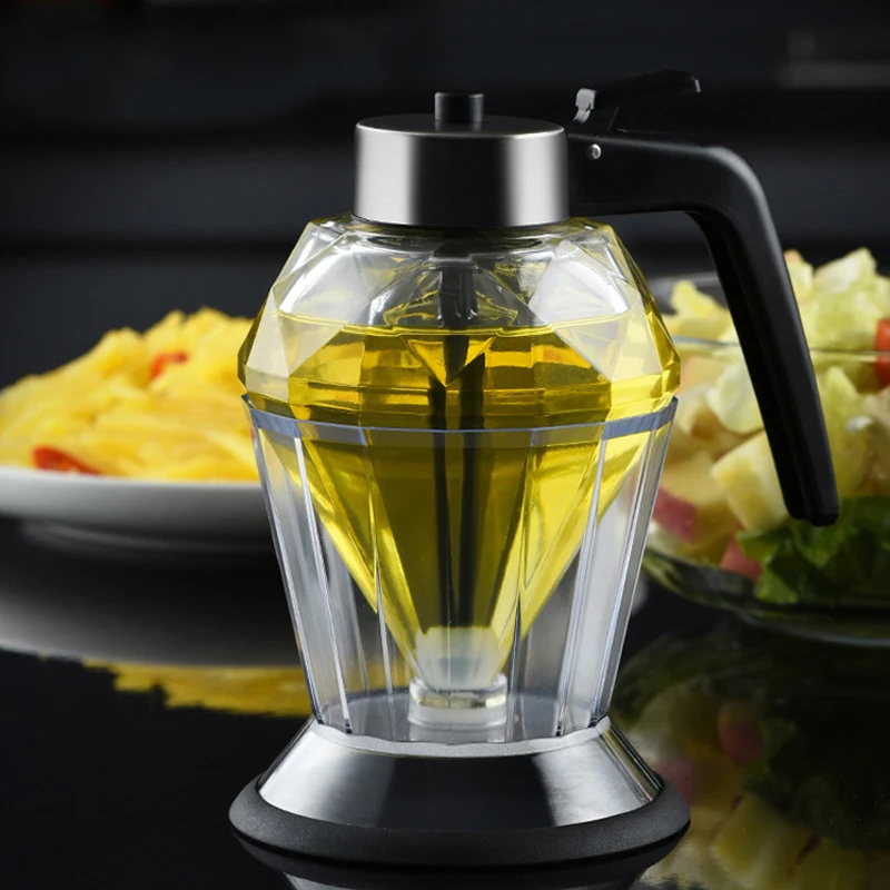 Nordic Household Glass Diamond Oil Pot Sealed Leak-proof Base Soy Sauce Vinegar Bottle Honey Storage Tank Kitchen Supplies 200ml