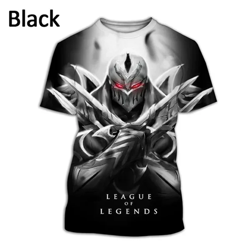 New Dark Style 3D Men\'s Printed T-shirt Game League Of Legends T-shirt Yasuo Gavin Pattern Men\'s Women\'s LOL Short Tops Tshirt