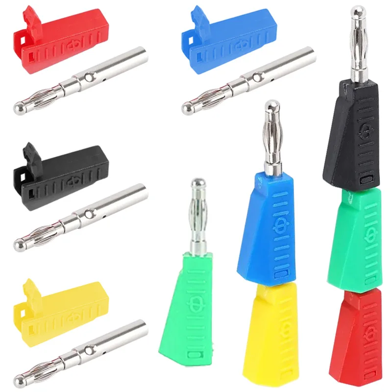 40/200Pcs 4mm Banana Plug Stackable Banana Audio Connector Copper Nickel Plated Soldering Electrical Terminal Banana Plugs