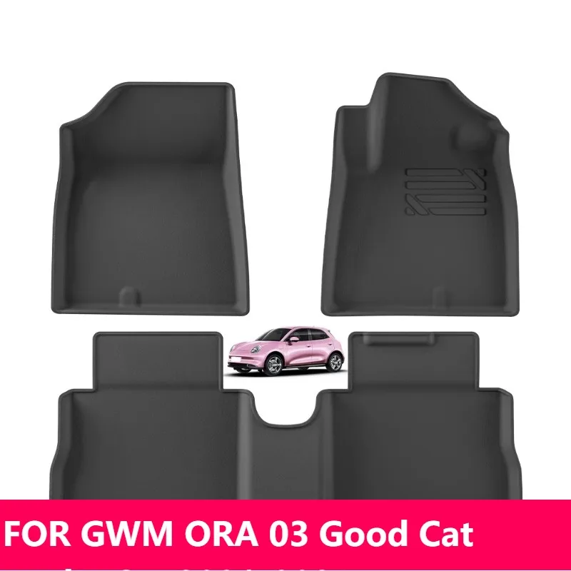 

Водонепроницаемые коврики TPE 3D для GWM ORA 03 Good Cat Funky Cat 2021-2024, всепогодные черные автомобильные аксессуары