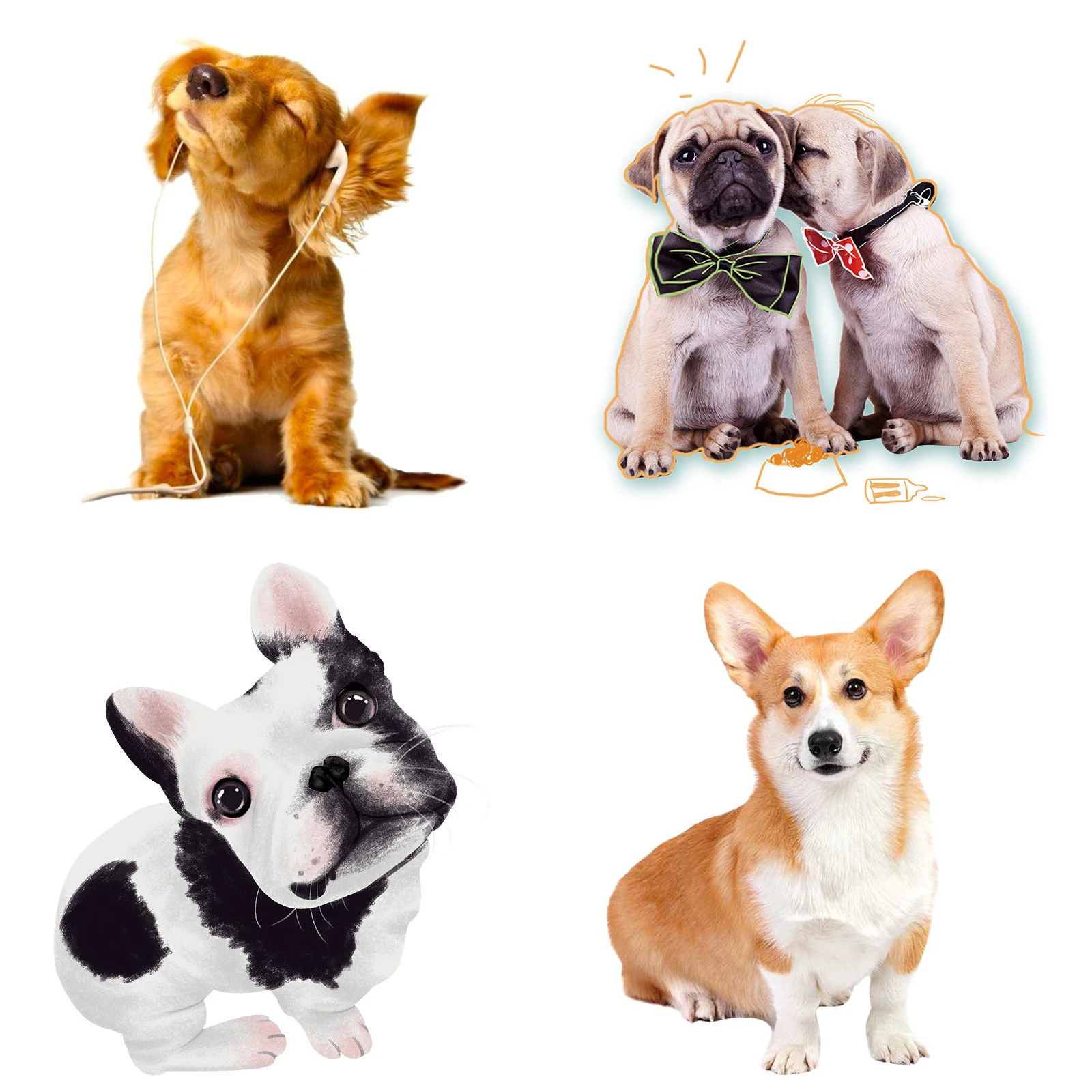 Cue Dog Wall Sticker Bathroom Toilet Decor Living Room Cabinet Home Decoration Decals Beautify Water-proof Decal