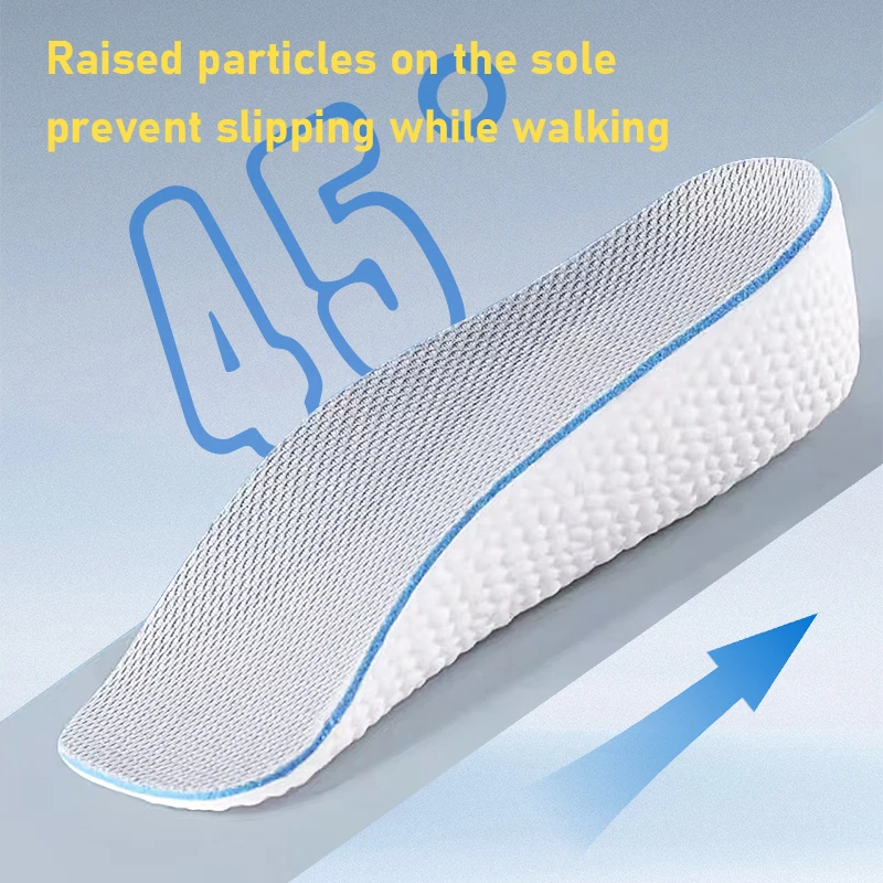 1 Pair Unisex Height Increase Insoles with Arch Support Flat Feet Orthopedic Memory Foam Invisible Pads for Sneakers