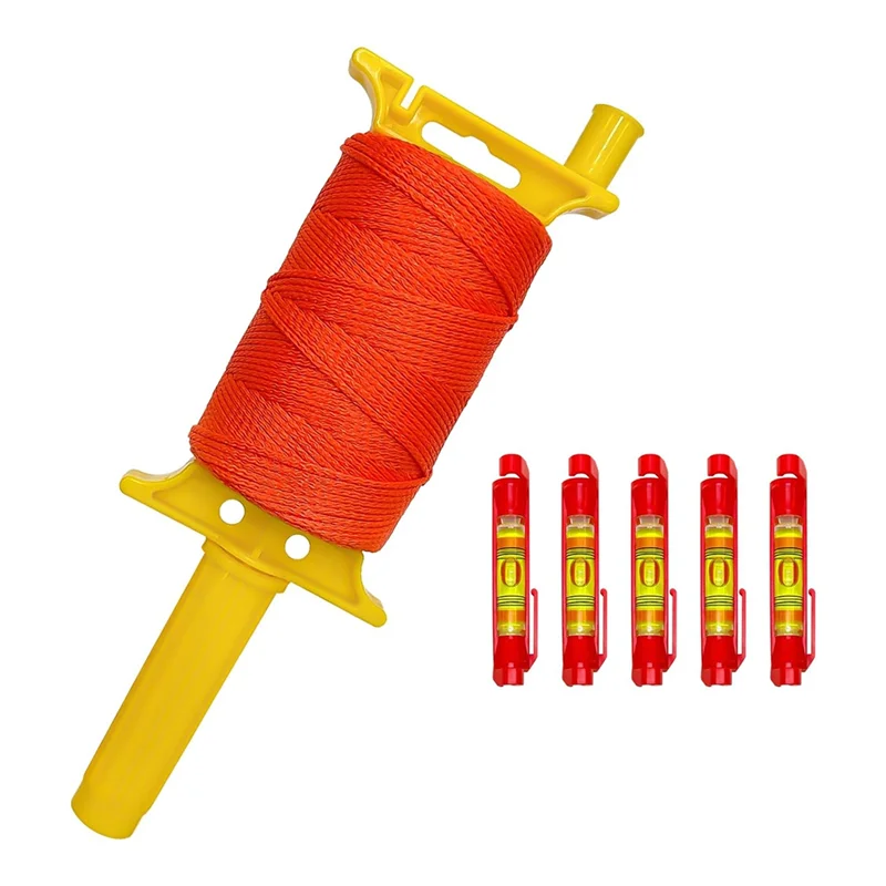 

AT63-Cord With Handle, 18 540Ft Braided Construction Nylon Cord, Cord Reel With 5 Built-In Levels For DIY And Gardening Work