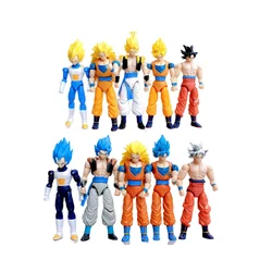 5 pz/set Dragon Ball Action Figure Son Goku Vegeta Gogeta Super Saiyan Change Head Figurine 2 Style Ornament Gifts