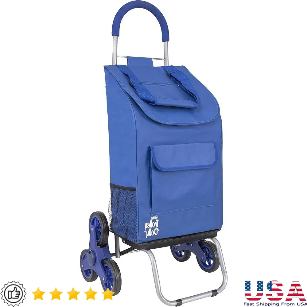 

Folding Stair Climber Trolley Dolly Cart Lightweight Utility Shopping Cart Portable Multi-functional 6-Wheel Design Collapsible