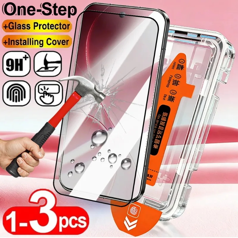 

1-3PCS Dust-free Tempered Glass Film for OPPO Reno 15 HD Full Cover Screen Protector with Easy Install Kit for Oppo Reno 15 Pro