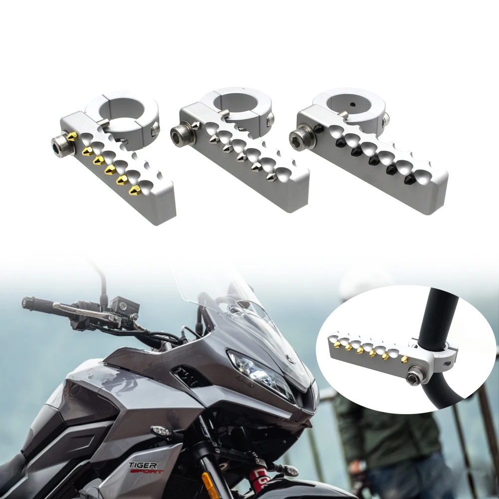 

For Triumph Tiger660 Tiger 800 900 GT PRO Rally Explorer 1200 Front Foot Pegs Folding Footrests Clamps 22-28mm