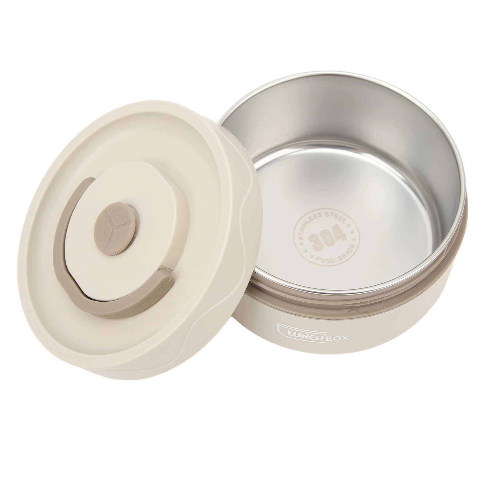 440ml Stainless Steel Thermal Cooking Pot Double Layer Round Lunch Container Portable Lunch Box for Work School Outdoor
