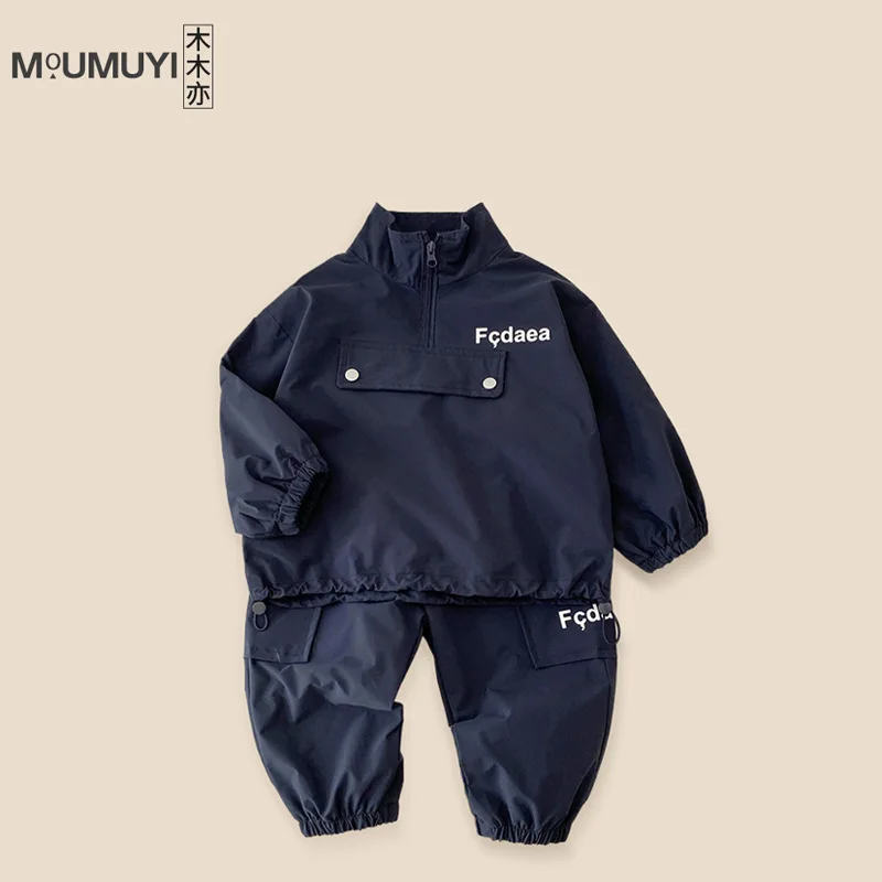 Abbigliamento per bambini tuta abbigliamento sportivo 2024 autunno nuovi bambini indossano mezza Zip ragazzi e ragazze moda sport impermeabile Set