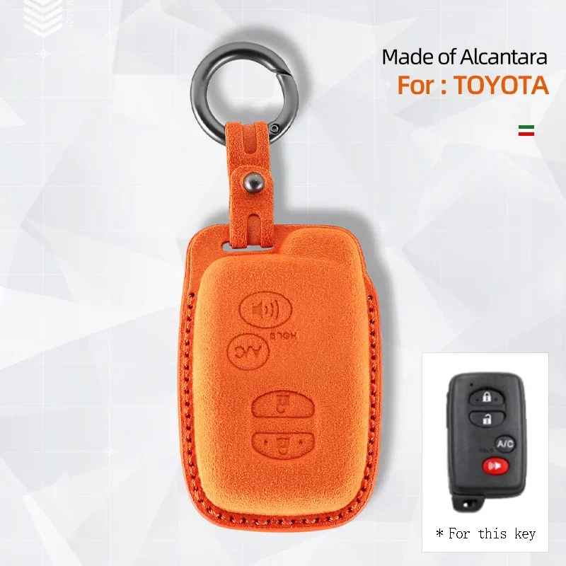 

jingyuqin 4BT Car Key Case for Toyota RAV4 Highlander Camry Avalon Prius Alpha Aqua Land Cruiser Auris Suede Cover Remote
