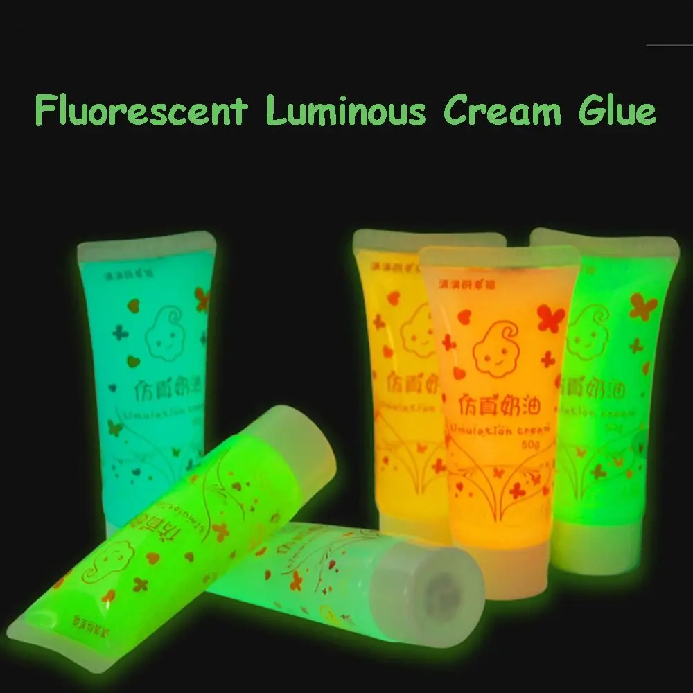 Pegamento de crema luminosa fluorescente, pegamento Guka, crema de resina, pegamento de arcilla batida falsa, pegamento de simulación, pegamento de tarjeta Goo, manualidades Diy, arcilla suave