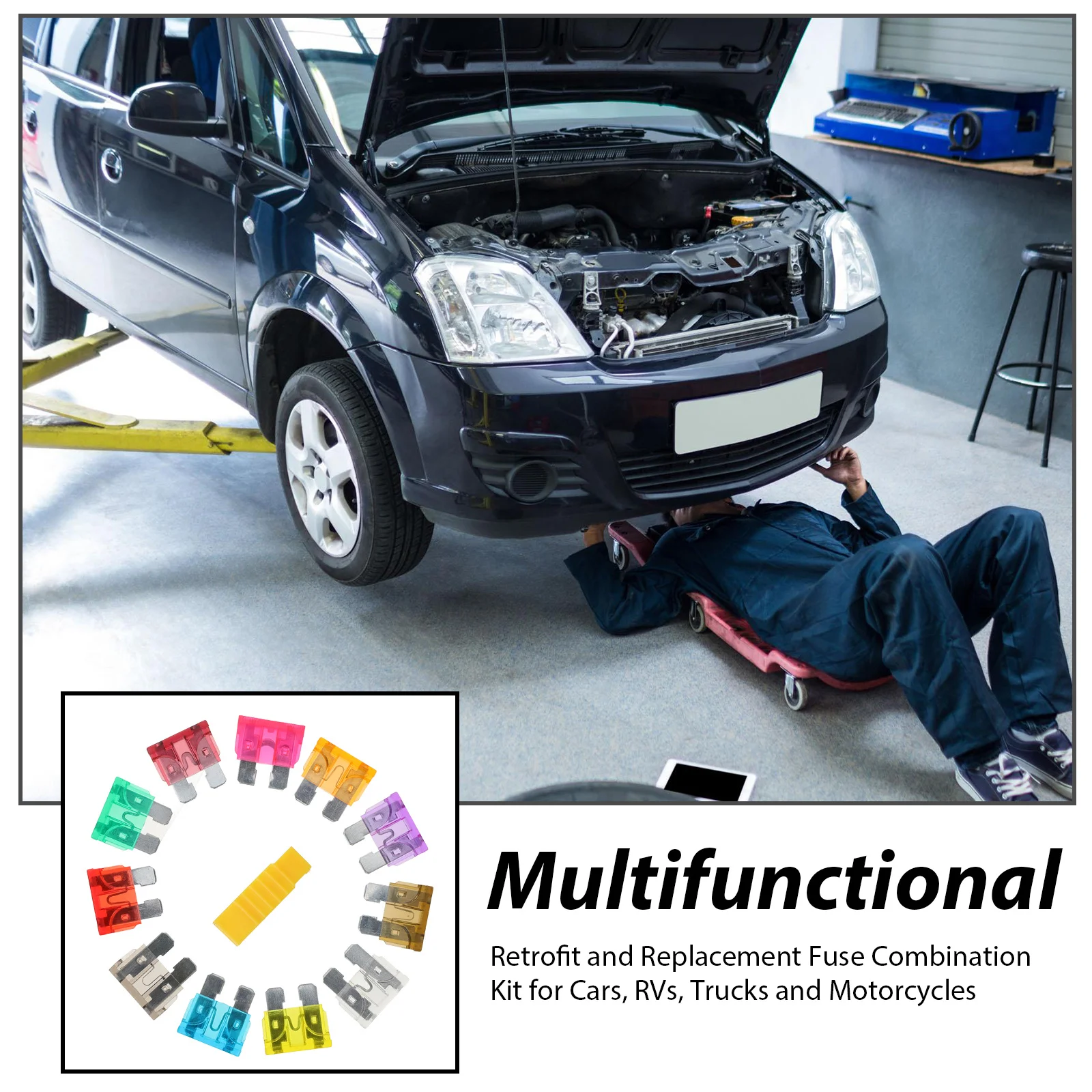 

60Pcs Automotive Mini Fuse Kit Car Fuse Replacement Set for Car Rv Truck Motorcycle Electrical System Repair Supplies