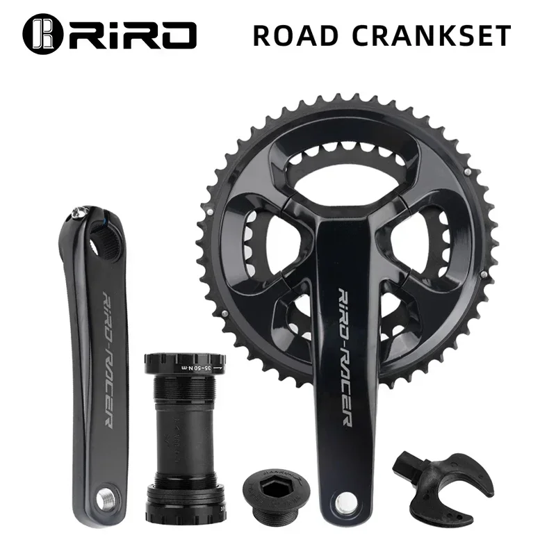 RIRO RACER R8 Road Bike Crankset Ultralight Chainwheel 170mm 50-34T Chainrings Sprockets Hollow Integrated Folding Bike Crankset