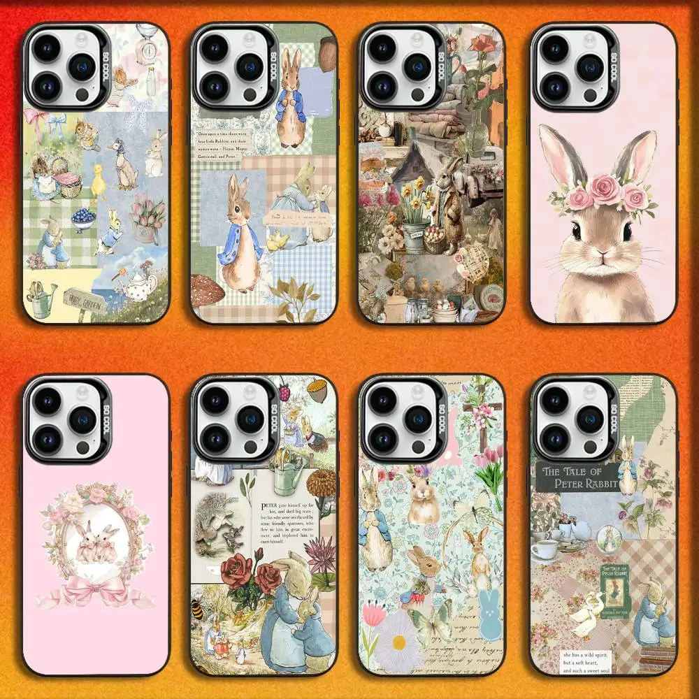 

Cute Lovely P-Peter Rabbit Phone Case For iPhone 16,15,14,13,12,11,Mini,Pro,E,MAX Black Candy Matte Shockproof Cover