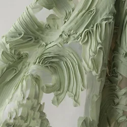 Large Flower Gauze Mesh Embroidered Fabric Dress Fluffy Skirt Diy Sewing Material Designer Fabric