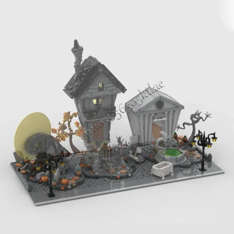 616개 MOC 모듈형 디스플레이 베이스 세트 21351 악몽 전의 빌딩 블록 건축 모델 브릭 선물 장난감