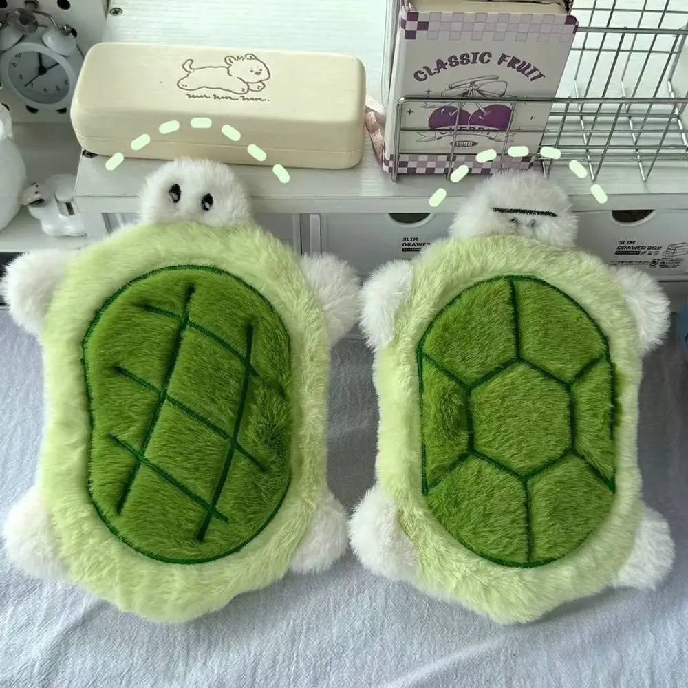 Cartoon Plush Pen Bag Little Turtle Multifunctional Stationery Bag Large Capacity Pen Box School Office