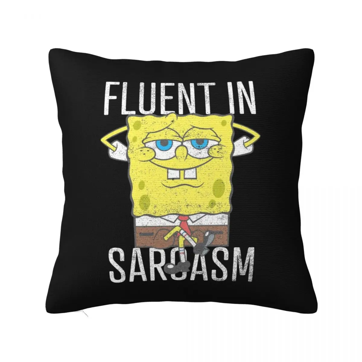 SpongeBobing Fluent In Sarcasm Square Pillow Covers Polyester Living Room Cartoon Cushion Cover Decor Throw Pillow Case 40*40