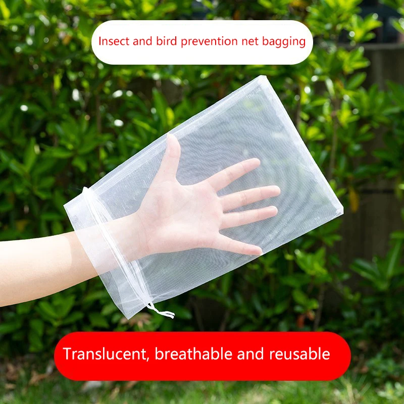 Bag of 50 Garden Mesh Bags for Fruit Tree Protection, Anti-Bird Netting for Grapes and Pest Control