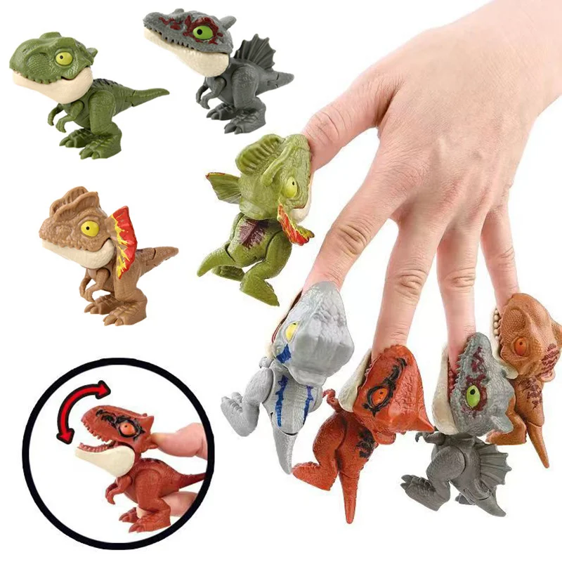 Birthday Eggs Funny Gift Finger Dino Dinosaur Movable Biting Hand Dino Toy Funny Tricky Biting Hand Dino Animals Kids Toys Gifts