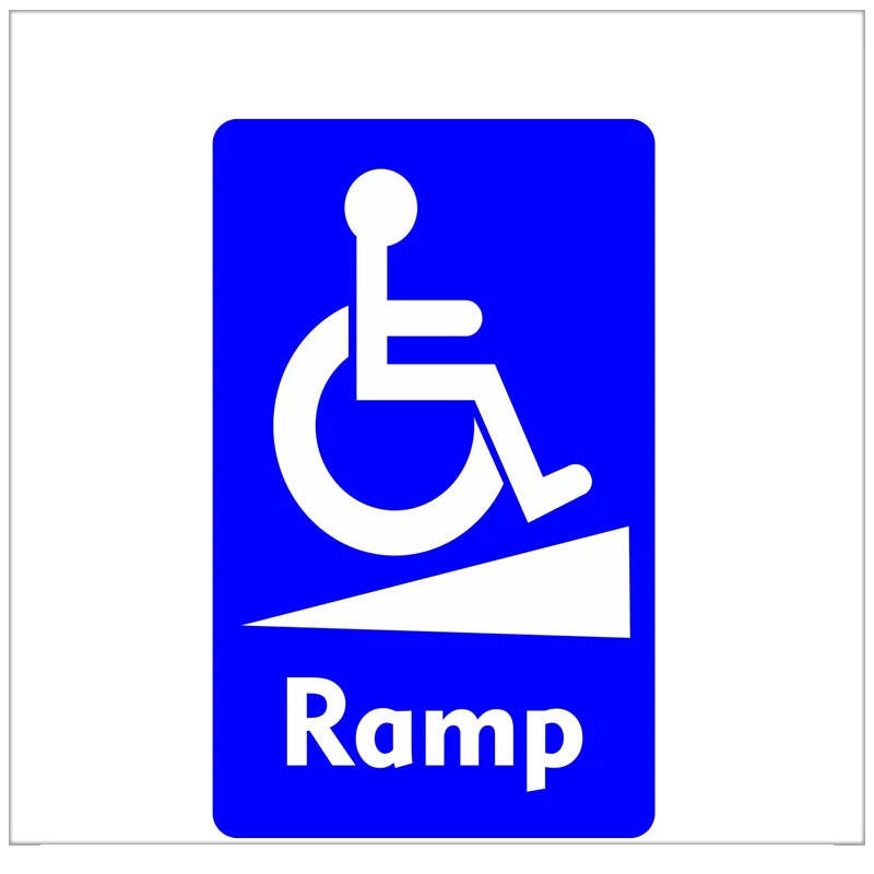 15cm*9cm 1 Pcs Warning Car Sticker Wheelchair Ramp Notice Sign Decal Accessories Reflective Waterproof Decal PVC