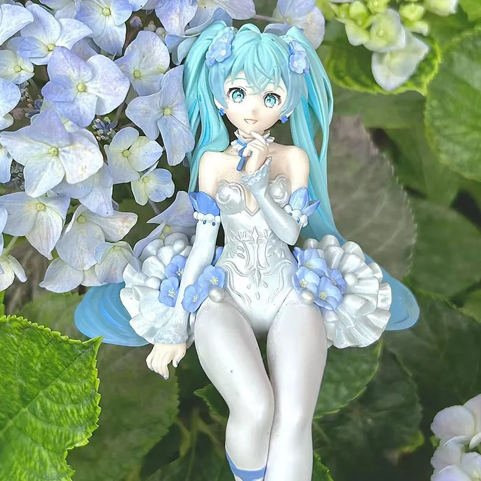 Neue Hatsune Miku Anime-Figur, rosa Sakura, sitzende Pose, PVC-Actionfigur, Modellspielzeug, Dekoration, Sammlerstück, Geschenk