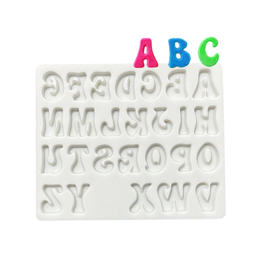 Alphabet- und Zahlen-Silikonform für Zuckerhandwerk, Cupcake-Backform, Fondant-Kuchendekorationswerkzeuge – Detail 5