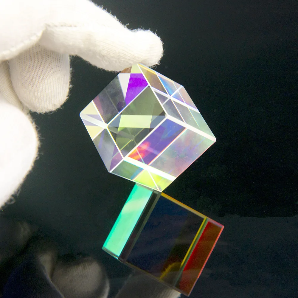 

Six-sided bright color prism sun catcher pendant optical glass polyhedral pyramid prism