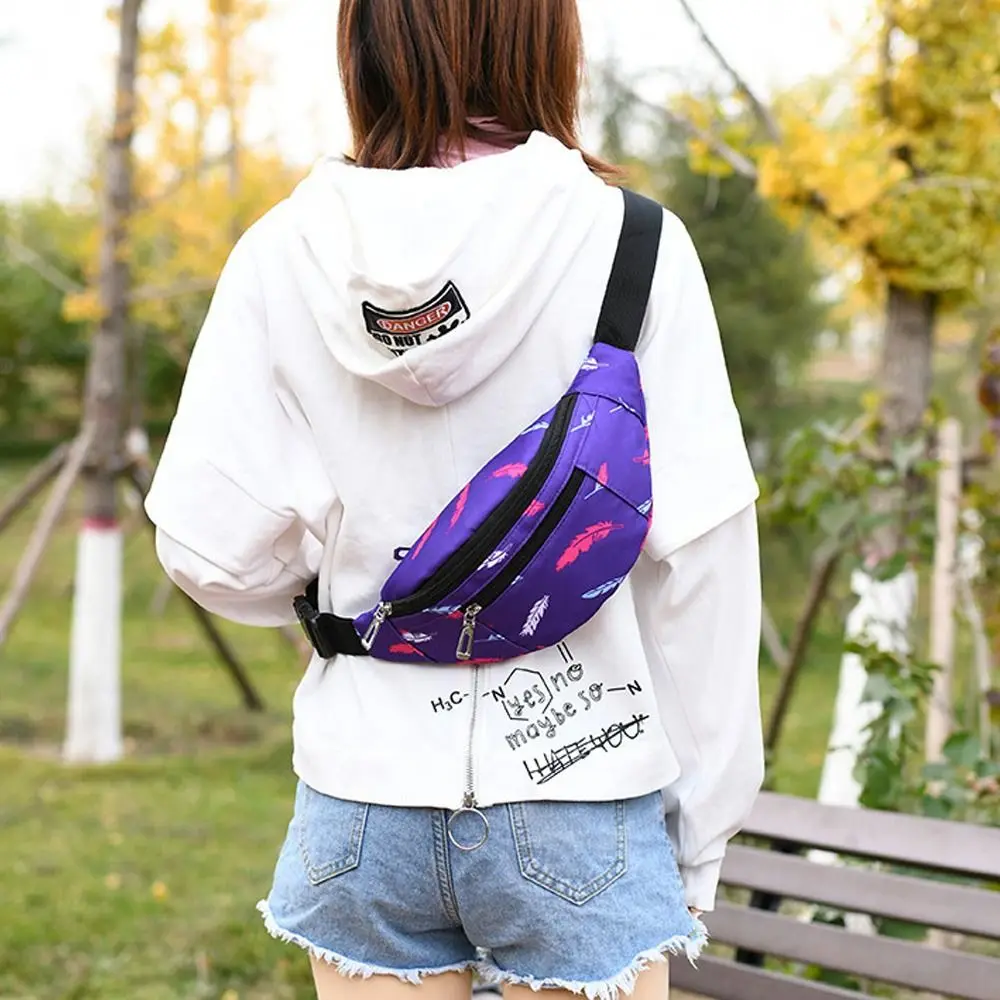 Large-capacity Waist Bag Fashion Printed Waterproof Wallet Sport Mobile Phone Bag Crossbody Bags Run Bag