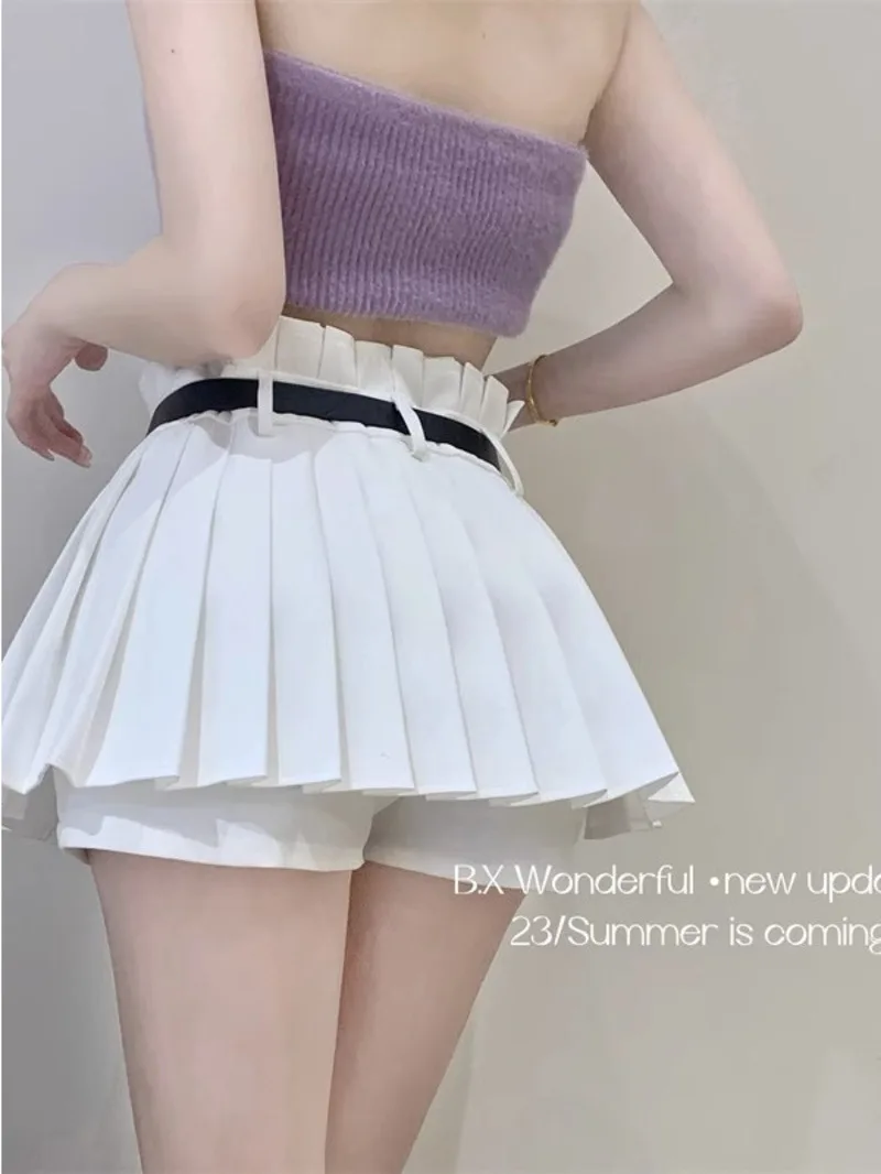 

Versatile t-shirt, A-line half skirt, dress, pleated skirt, women's casual pants skirt, women's summer new cropped shorts VGVI