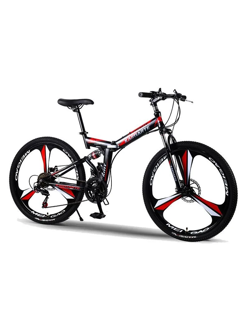 AliExpress NONE WolFAce Road Racing Bike for Mountain Trip Foldable Mountain Bike 26/24 Inch Steel 21/24/27 Speed Bicycles Dual Disc Brakes