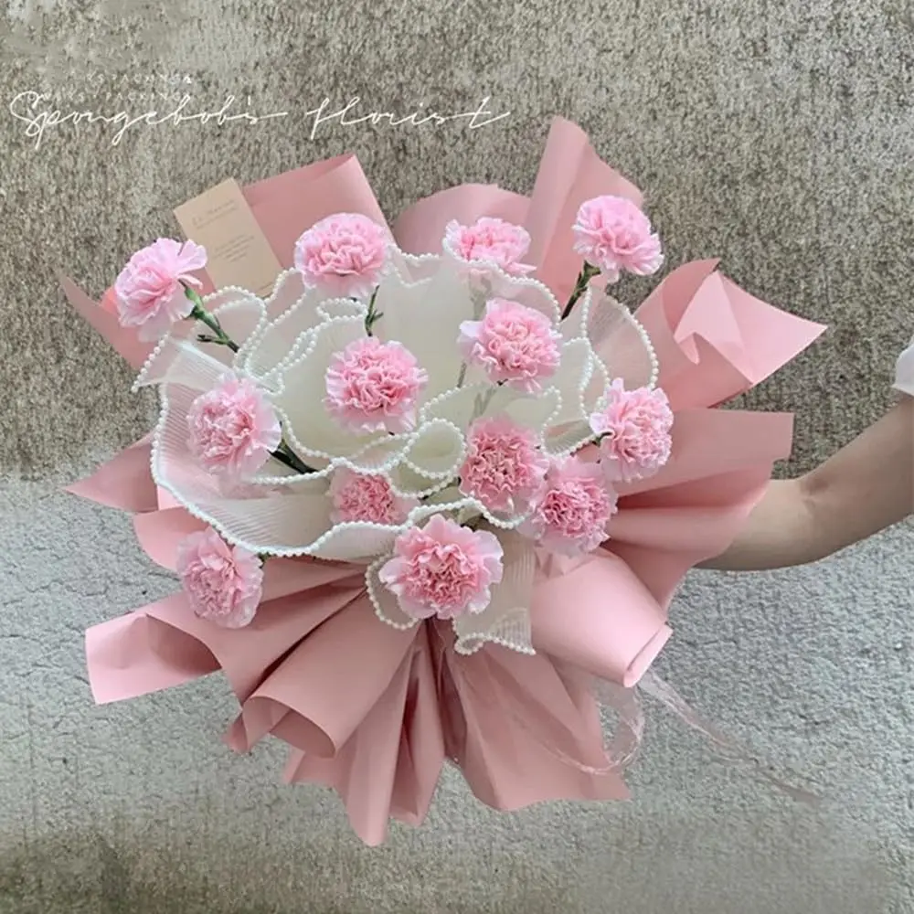 1 Pack Flower Wrapping Paper Flower Shop Bouquet Supplies White Pearl Wave Yarn Flower Wrapping Paper Wedding Birthday Supplies - view 6