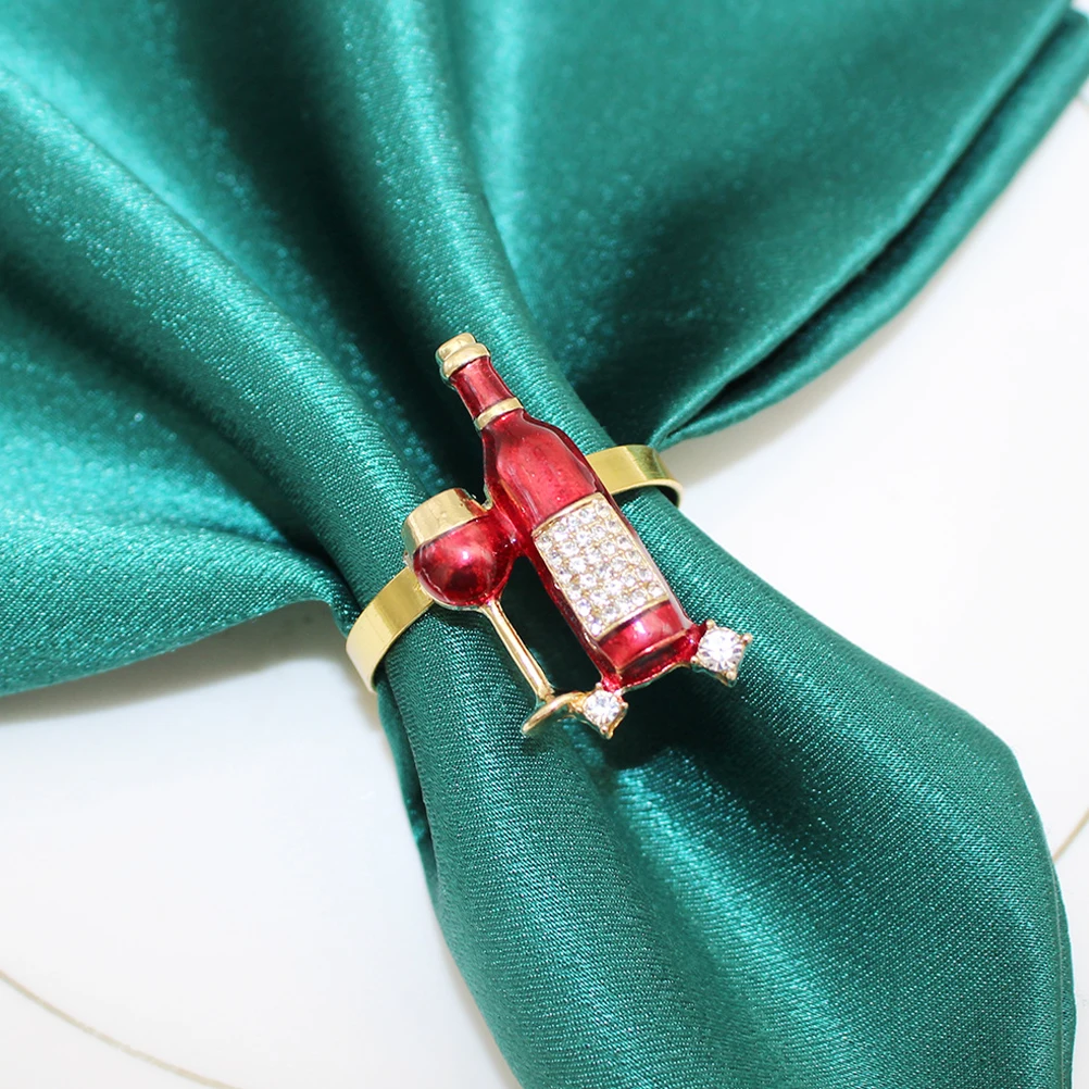 

4pcs Napkin Rings Zinc Alloy Reusable Decorative Serviette Buckle Dinner Party Table Decoration Chic Hotel Restaurant Bar