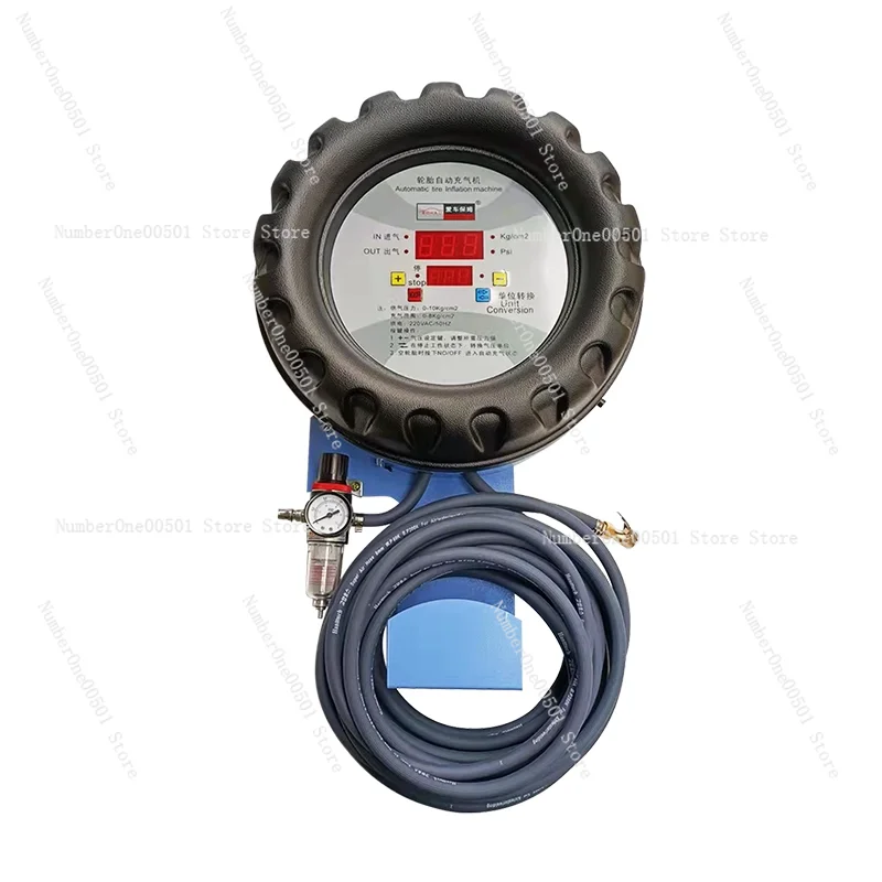 Commercial Auto Tire Inflator Wall Mount Digital Display Air Pump for Tire Shops Repair Stations 12V 24V Heavy Duty
