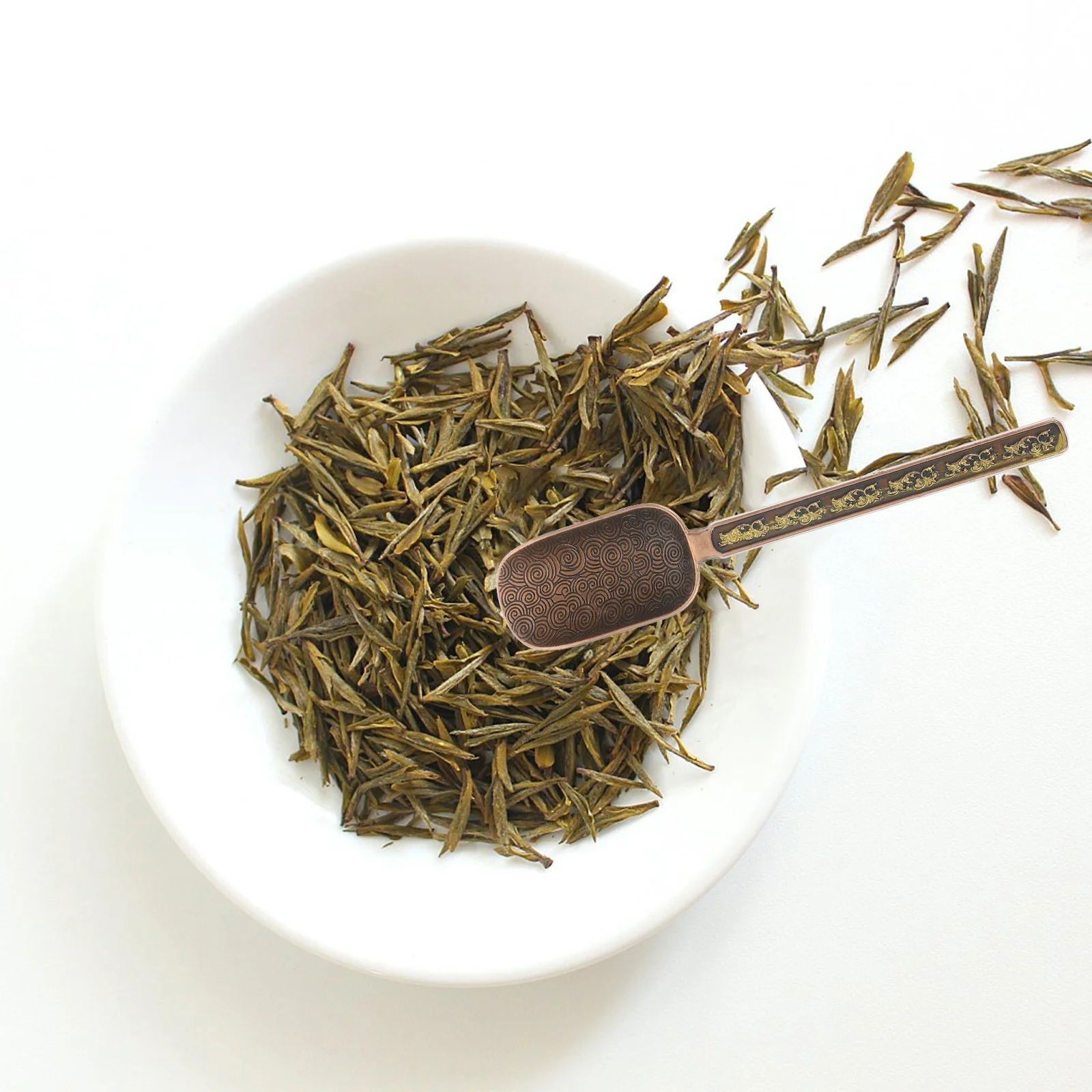 

Copper Zinc Tea Scoop Retro Vintage Style For Coffee Beans Ground Tea Measuring Spoon Loose Leaf Scooper Finish